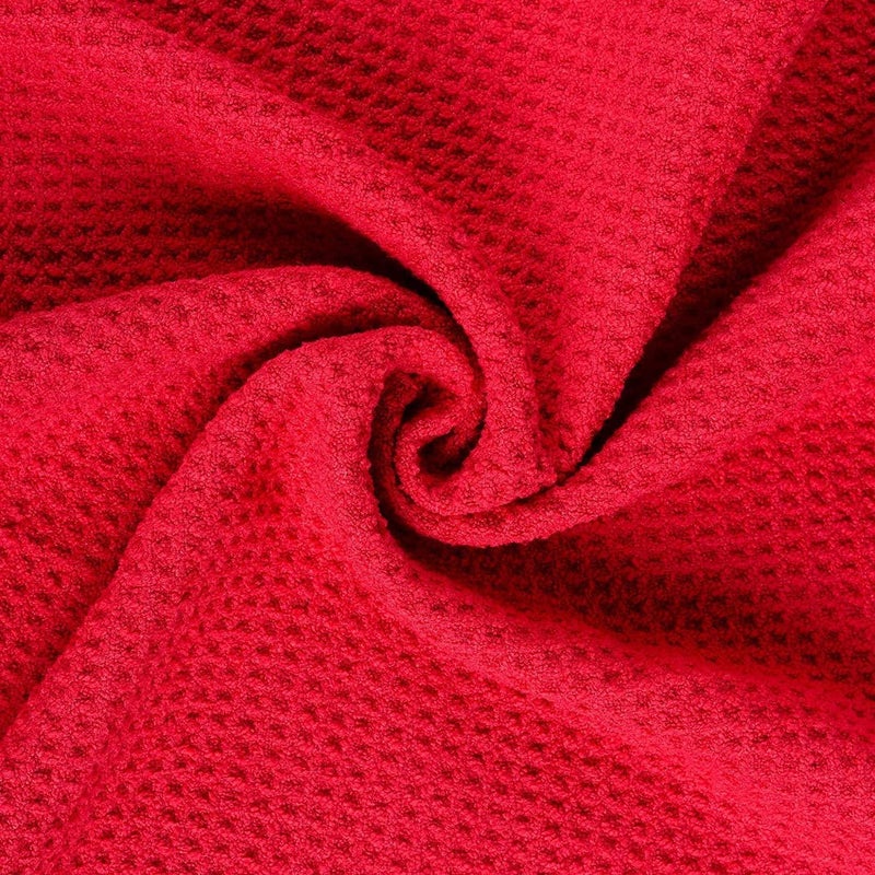 VIVIDLY 3 Pack Golf Towels (16" X 16"), Microfiber Waffle Pattern Golf Towel with Carabiner Clip, Suitable for Men's Golf Gifts (Red) - Image 5